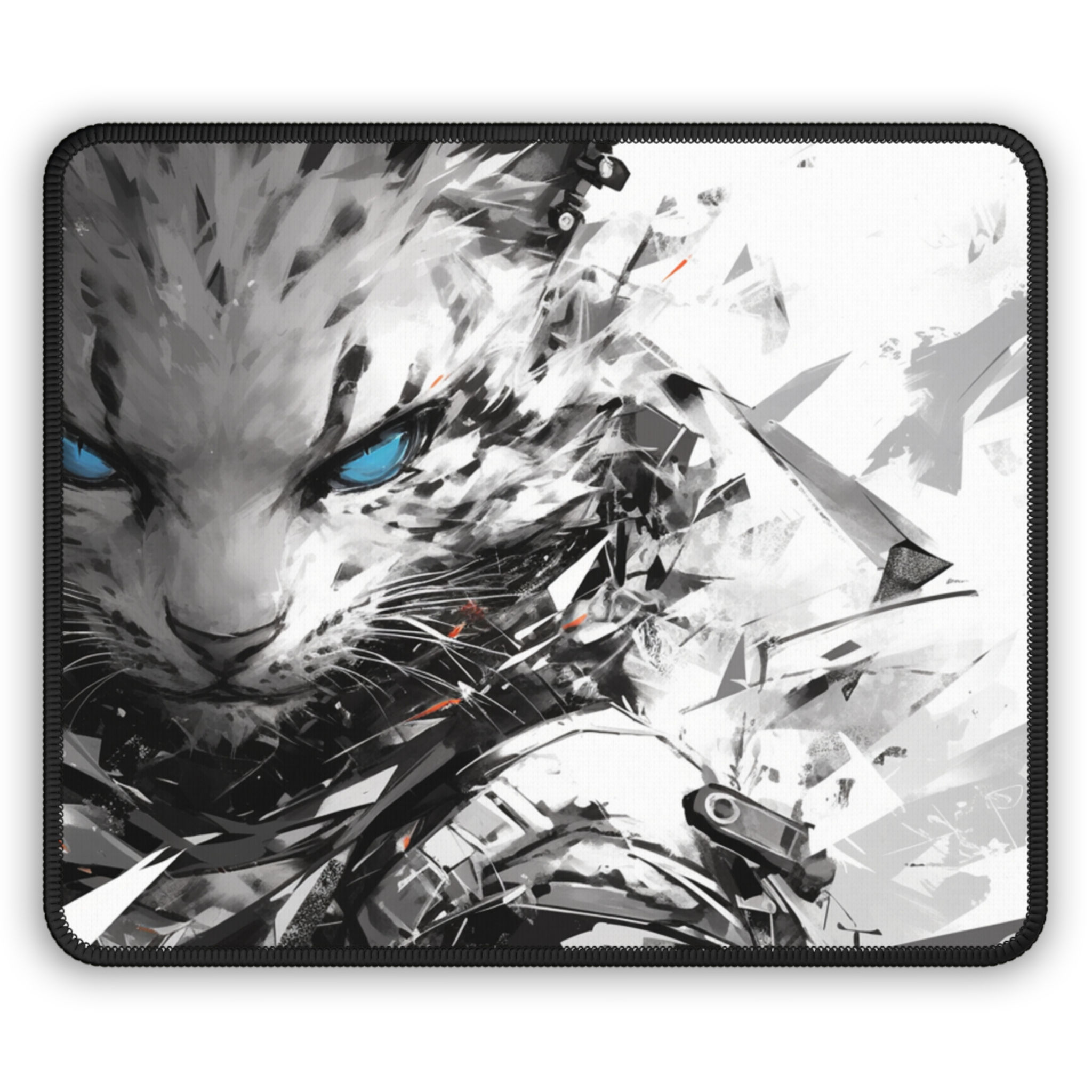 Snow Leopard Fury Desk Mat – Battle-Ready Gaming Surface with Bite
