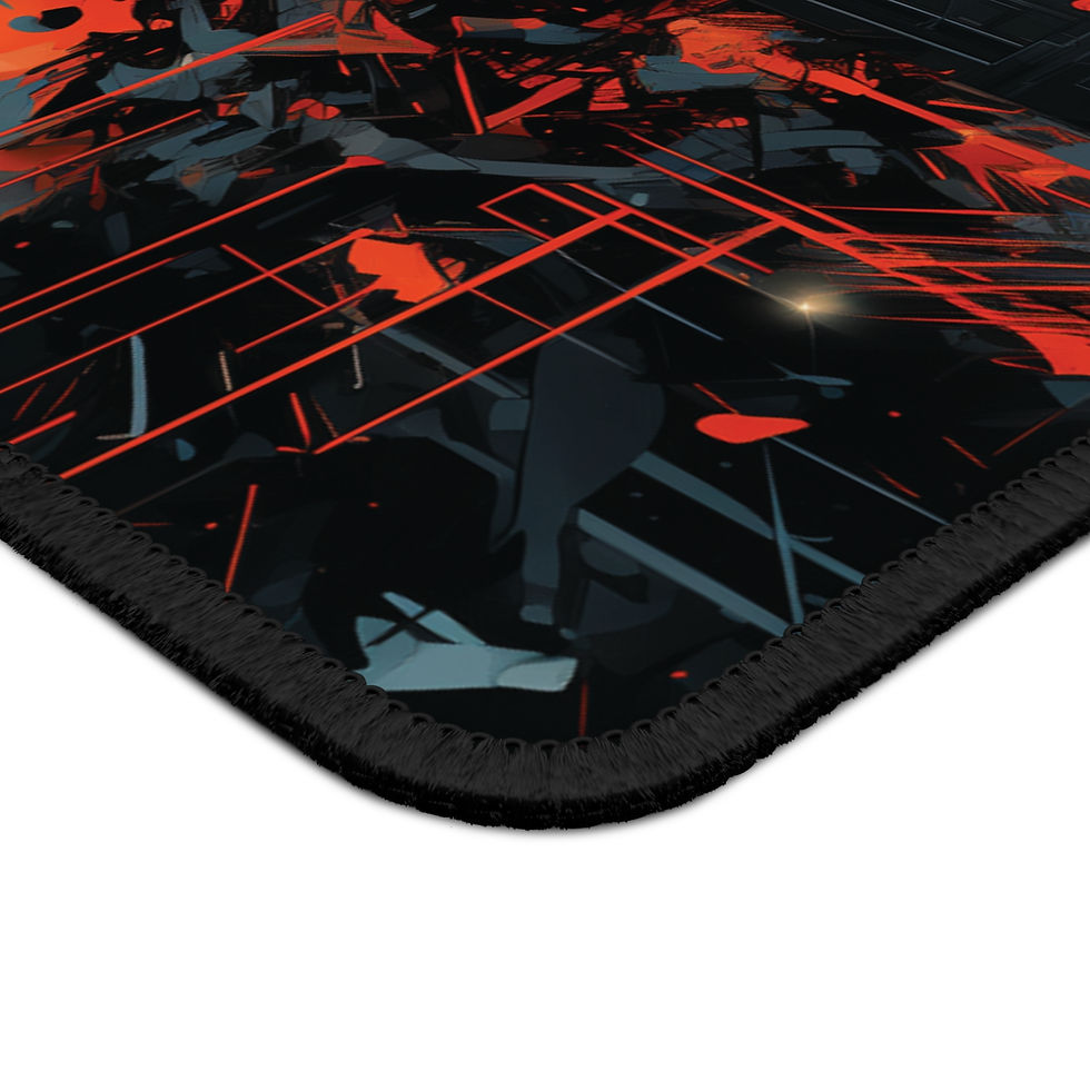 Thumbnail: Cyber Core Desk Mat – Explosive Red Circuitry with Bold Industrial Splatter