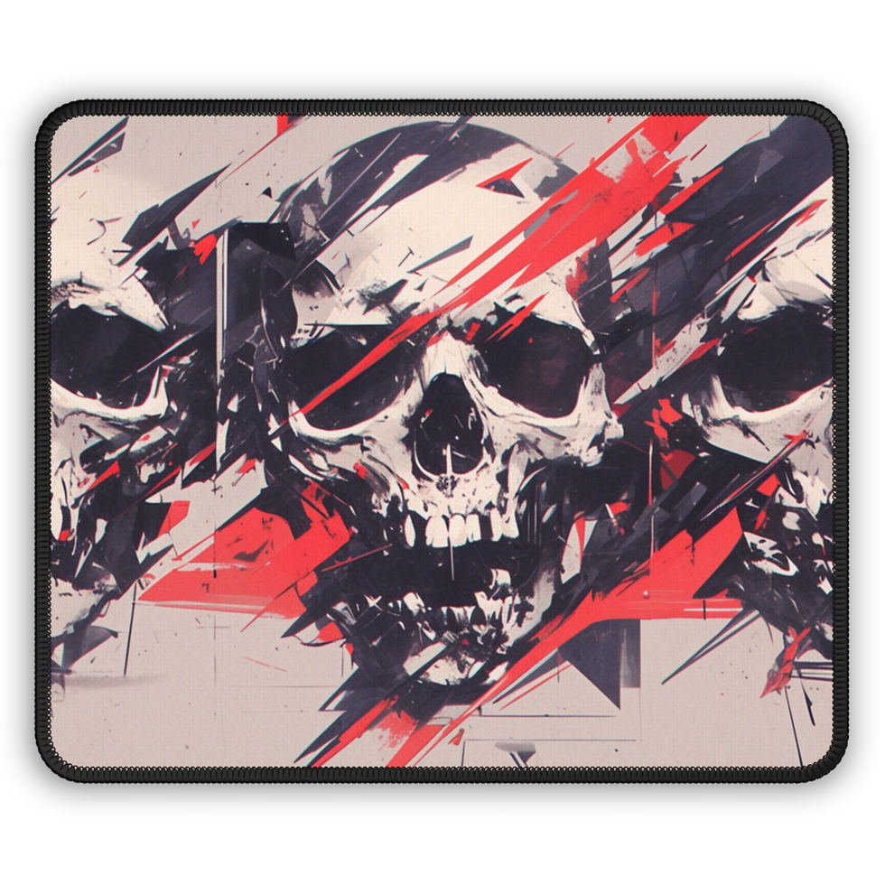 Thumbnail: Triple Skull Strike Desk Mat – Brutal Art for Bold Setups