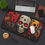 Thumbnail: Cyber Skull Drip Art Desk Mat with Red and Orange Accents