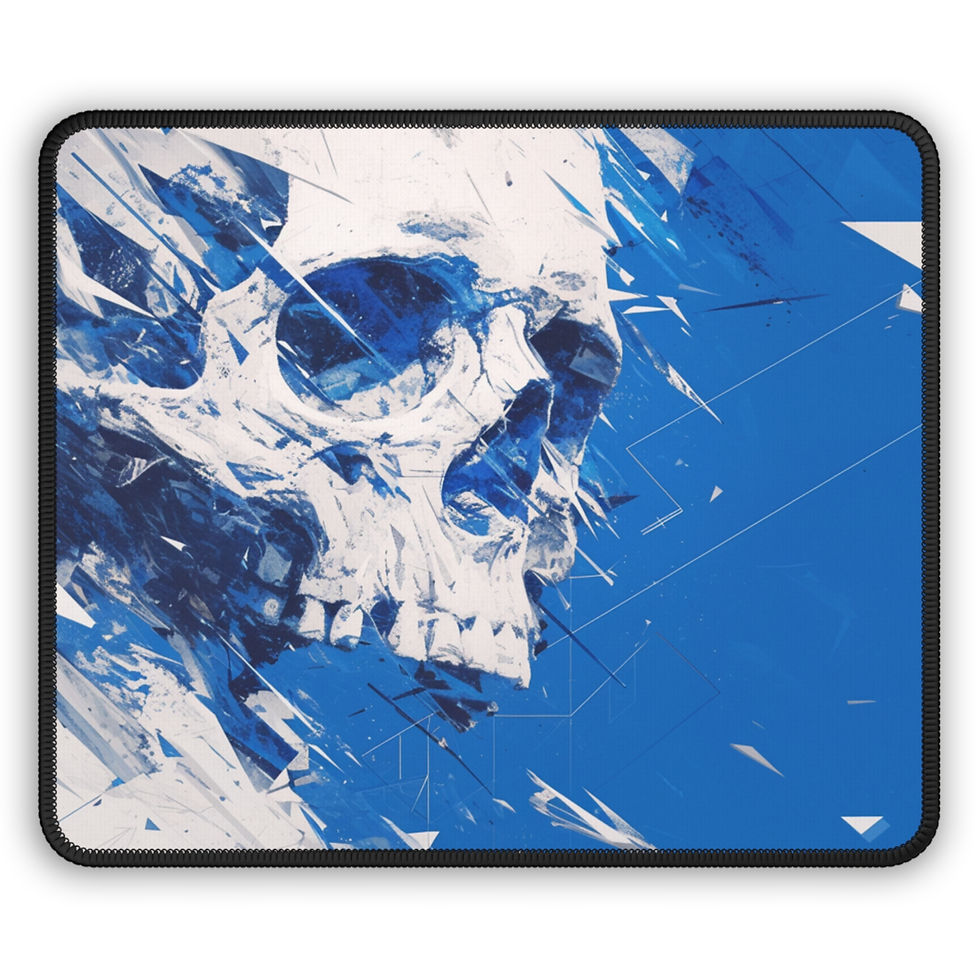 Thumbnail: Abstract Blue Skull Desk Mat – Bold and Icy Gaming Mousepad Design