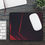 Thumbnail: Black Geometric Desk Mat with Red Futuristic Accent Lines