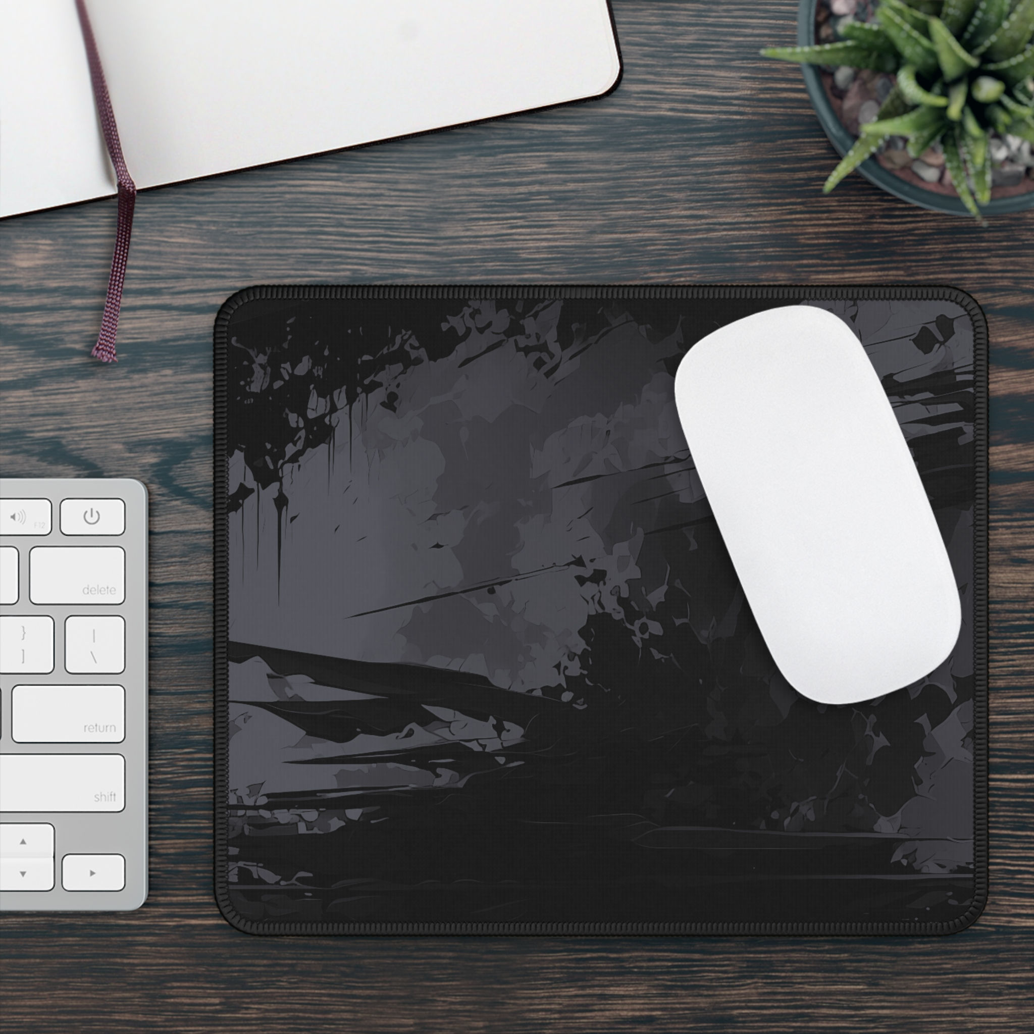 Gray and Black Chaos Mousepad for Bold Gaming and Streamer Setups