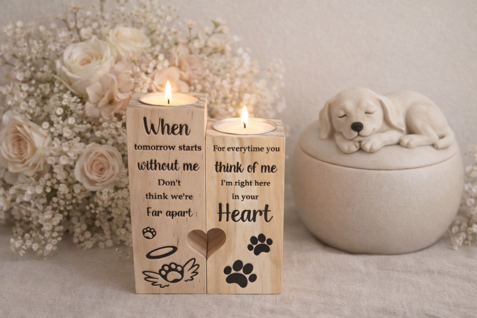 Houten kandelaar dier