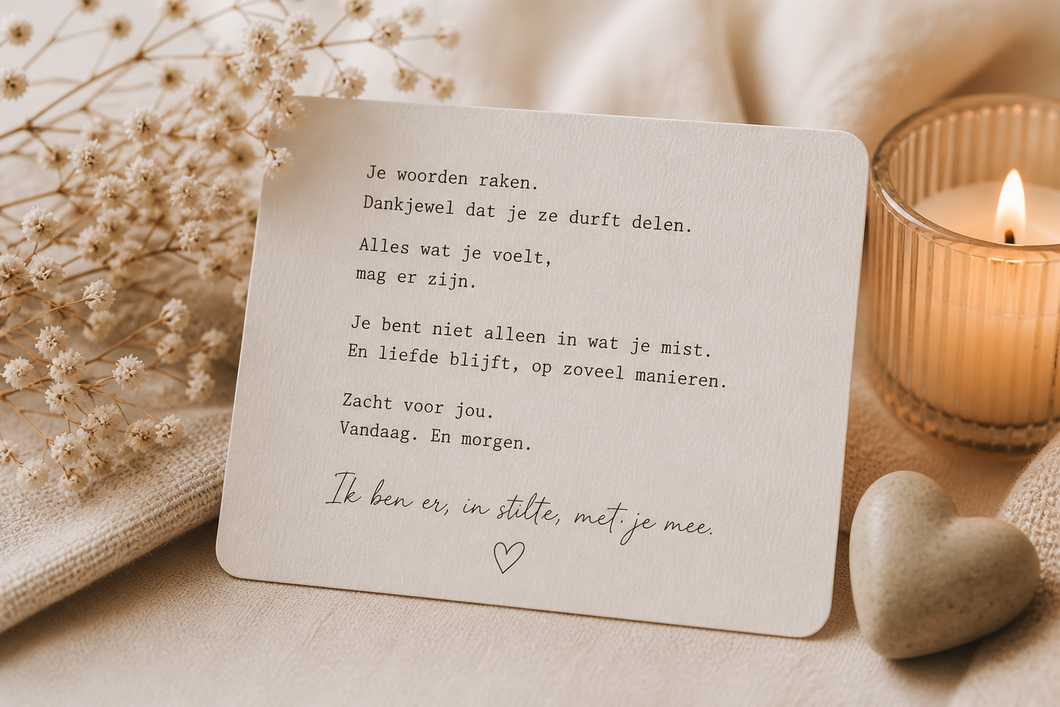 Een paar woorden uit je hart