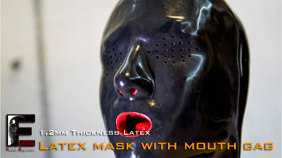 Thumbnail: Latex mask with mouth gag