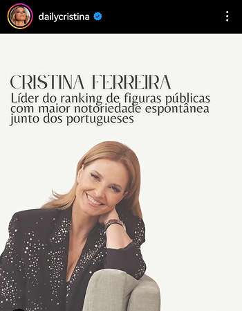 Cristina Ferreira Alcança grande conquista