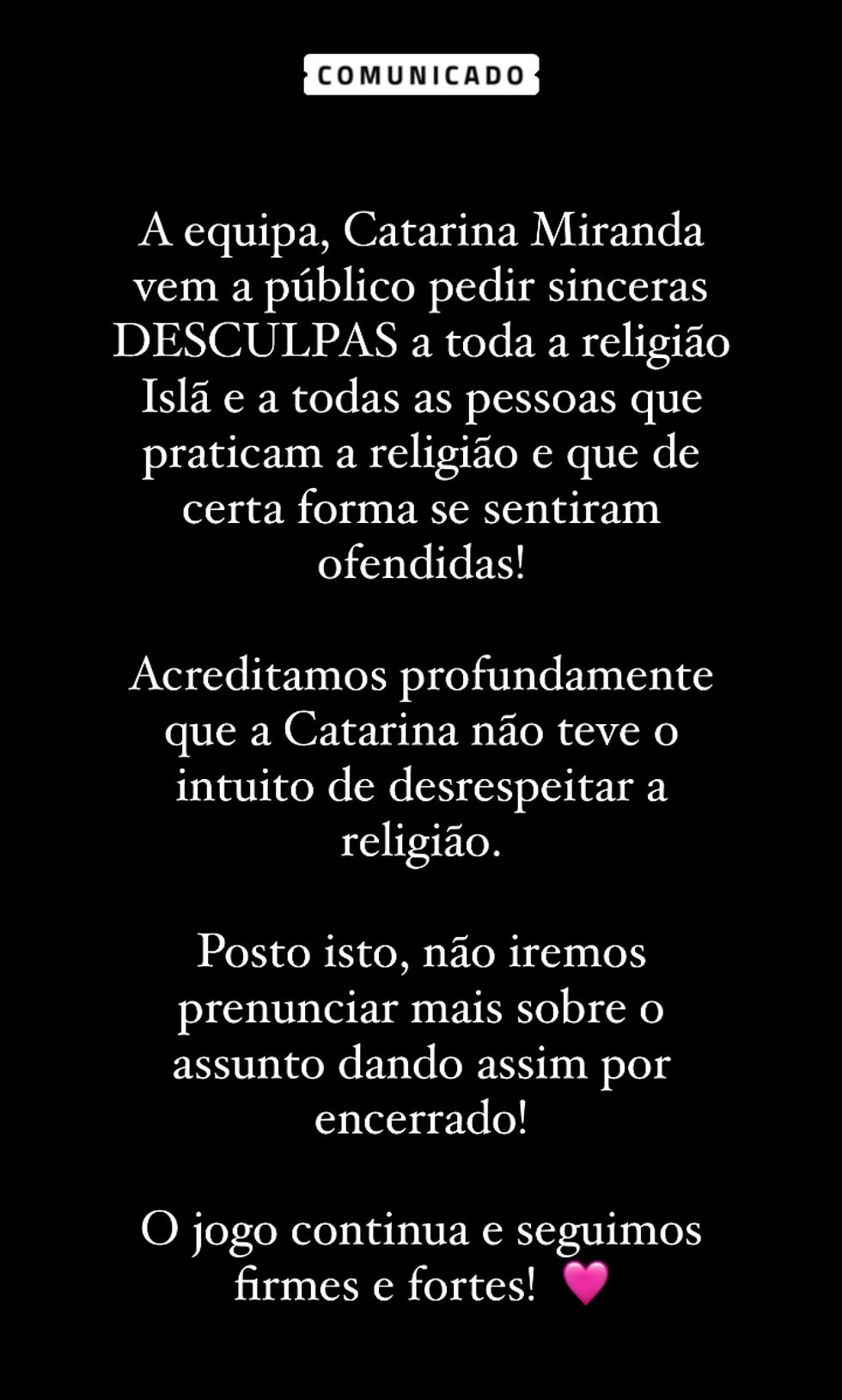 Comunicado Team Miranda