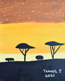 Brown Sky with Black Trees