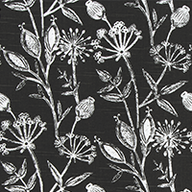 Daman - Raven is a floral white on black pattern that is used when making custom dog bed duvets.