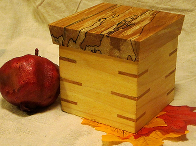 Small Poplar Box with Spalted Maple Lid