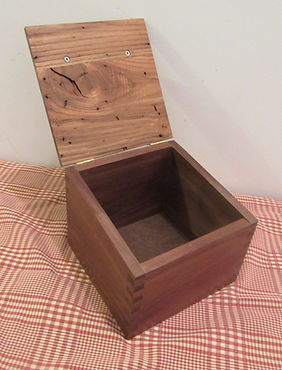 Walnut Recipe Box with Wormy Chestnut Lid