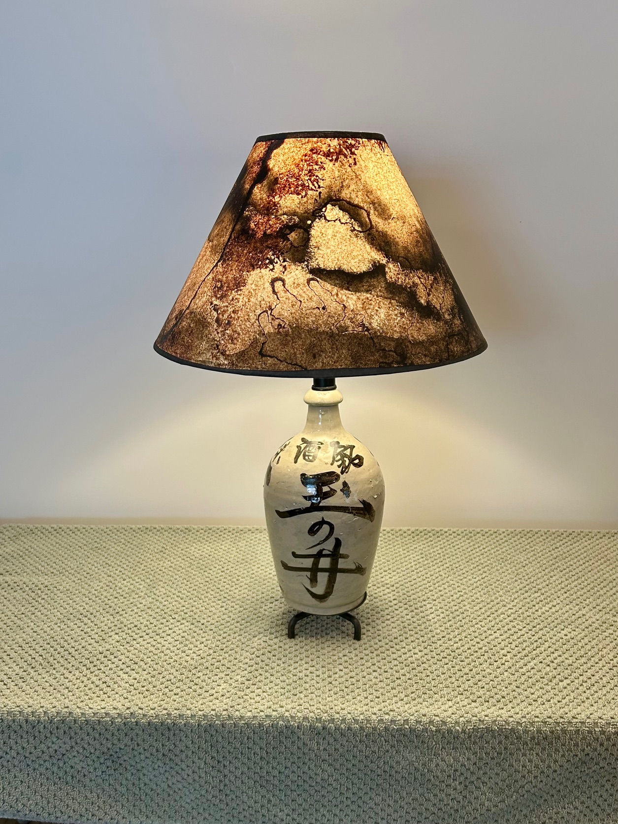 Japanese Clay 'Shodo' Table Lamp 31"