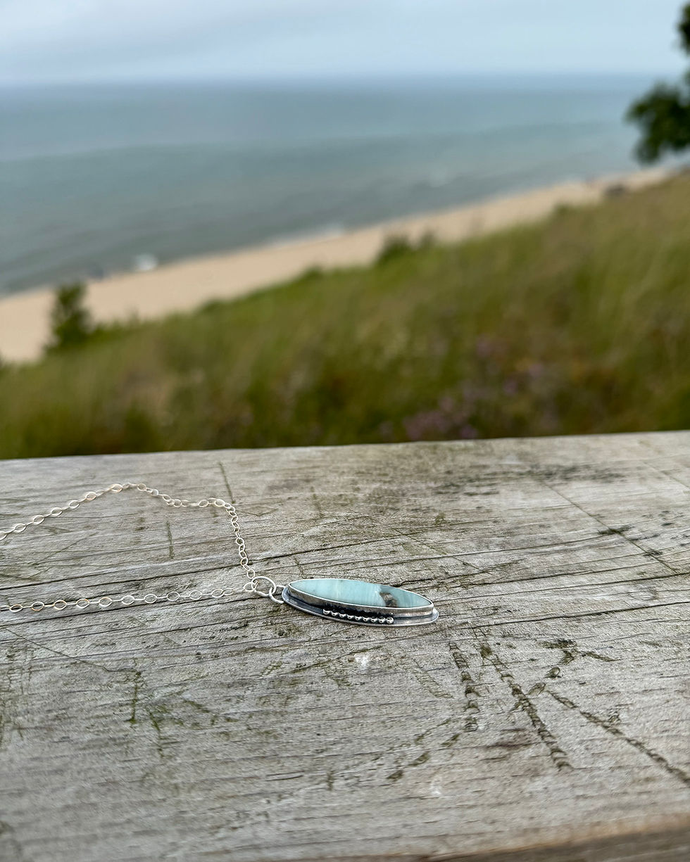 Thumbnail: "Rest"BC Ocean Picture Stone Necklace