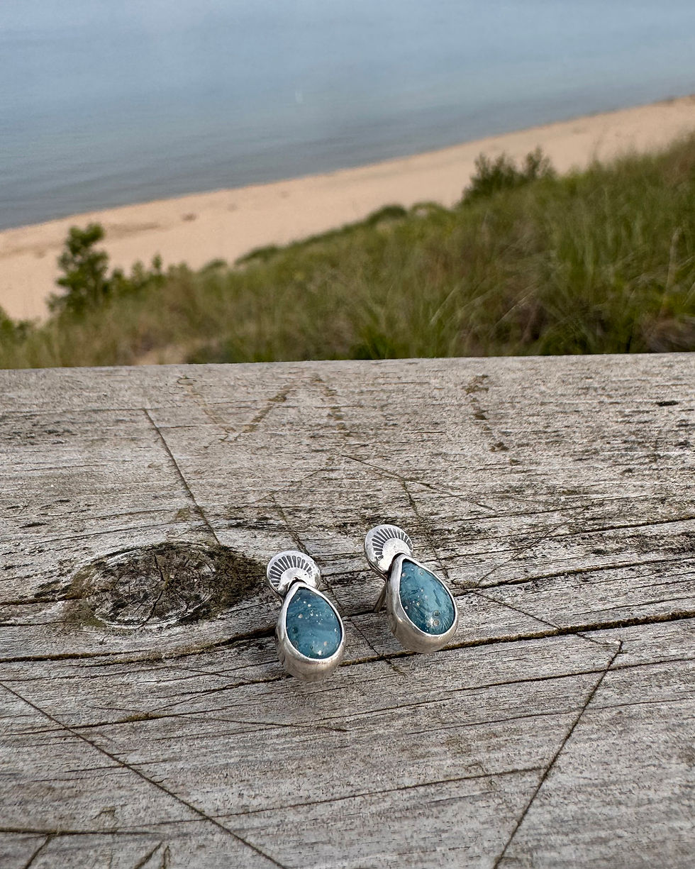 Thumbnail: Leland Blue Stud Earrings