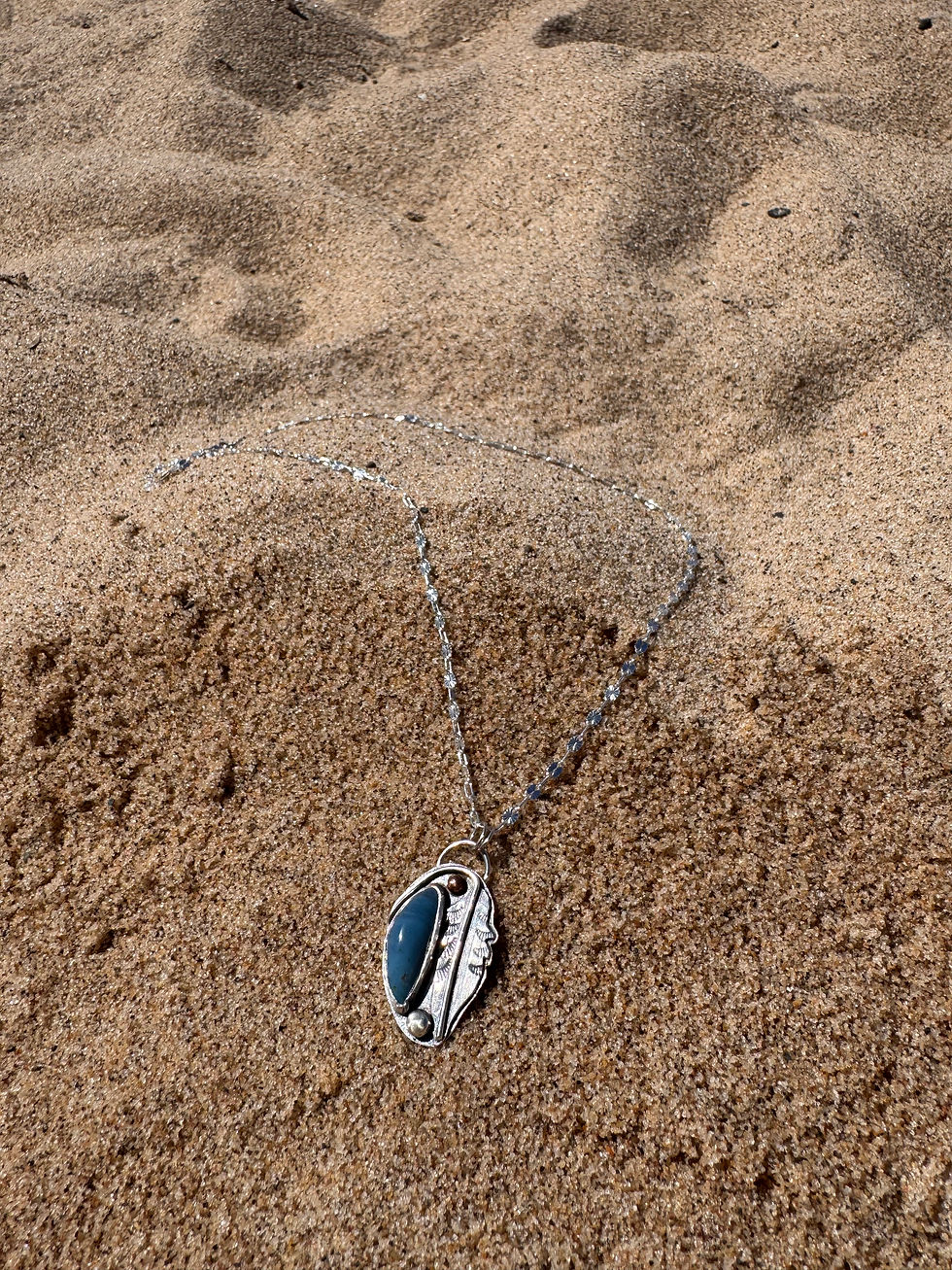 Thumbnail: Leland Blue Feather Necklace