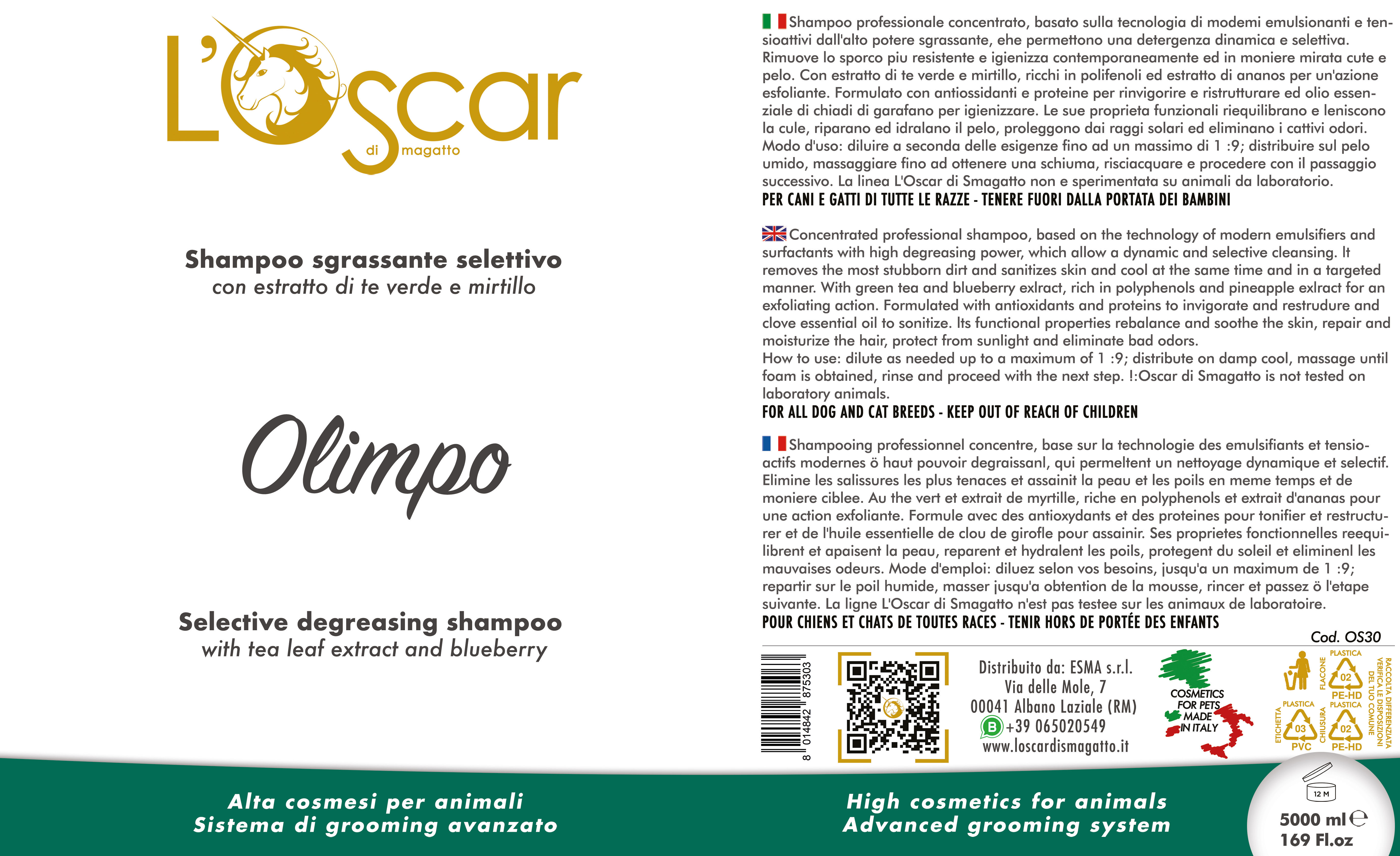 Olimpo - Shampoo Sgrassante Cod: OS30 Tanica da 5000 ml