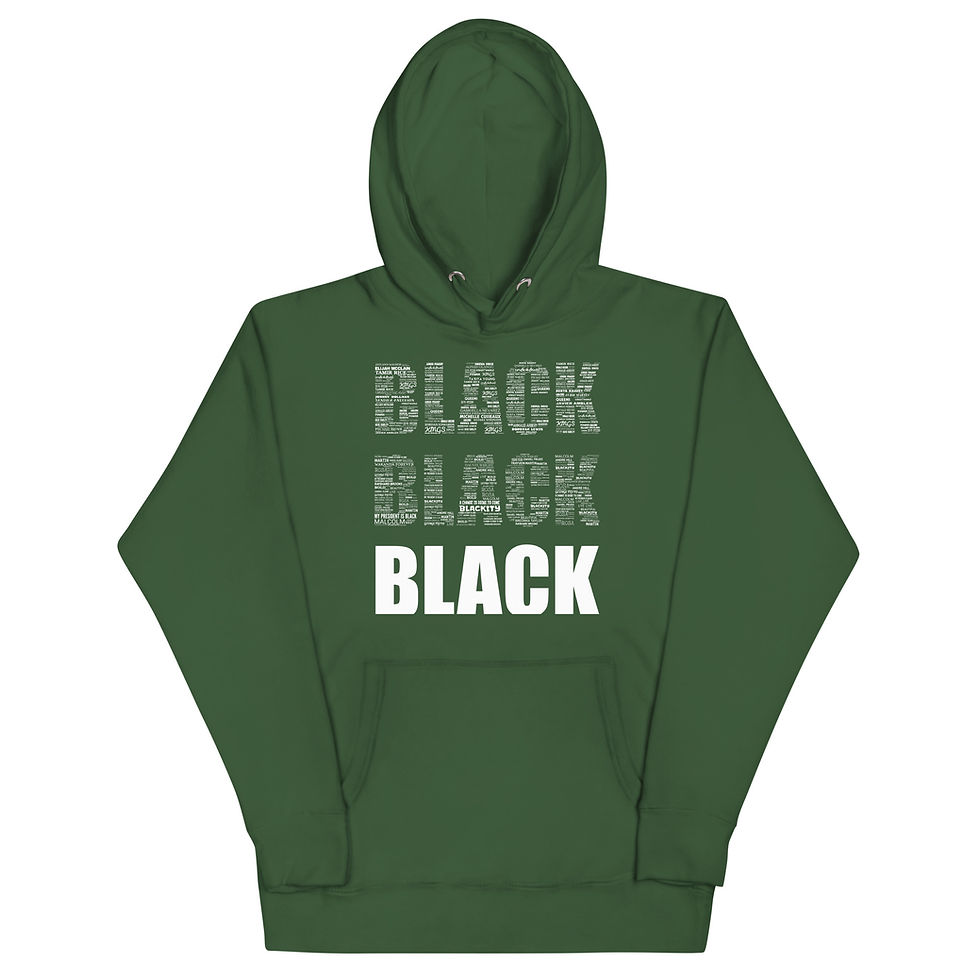 Thumbnail: Black Unisex Hoodie - White