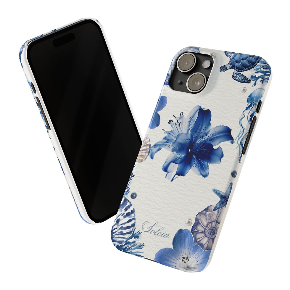 Thumbnail: Blue Floral Slim Phone Cases |  Ocean Inspired Mobile Cover