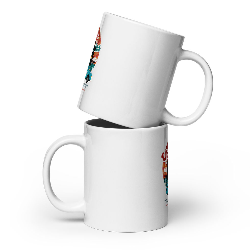 White glossy mug for Ride and Read:  Words and Wiggles