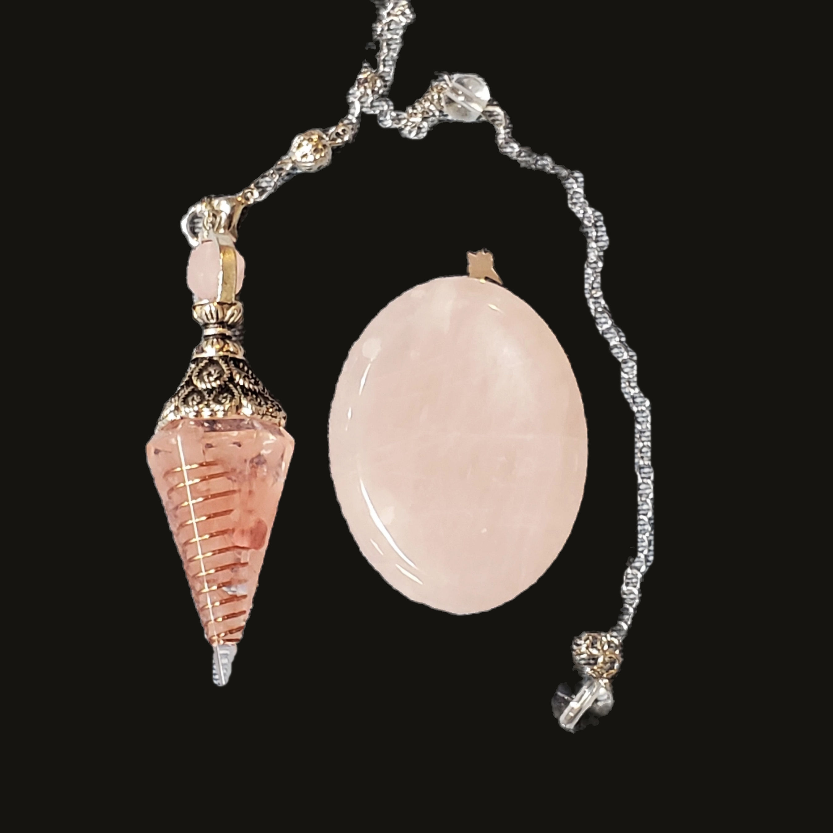 Orgonite Pendulum with Rose Quartz Worry Stone