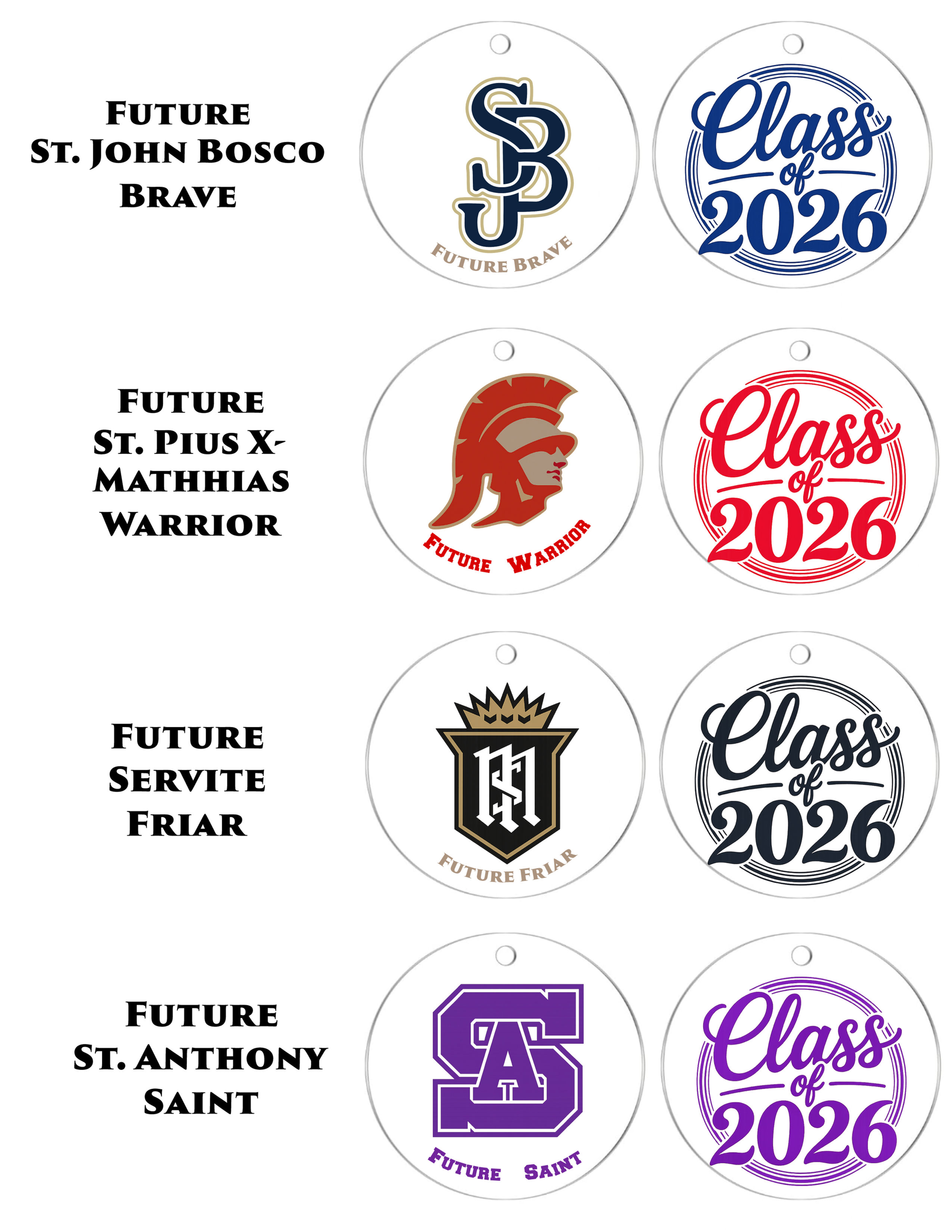 Option A- Class of 2026 Acrylic Graduation Disc – Floral Sash Add-On Acc.