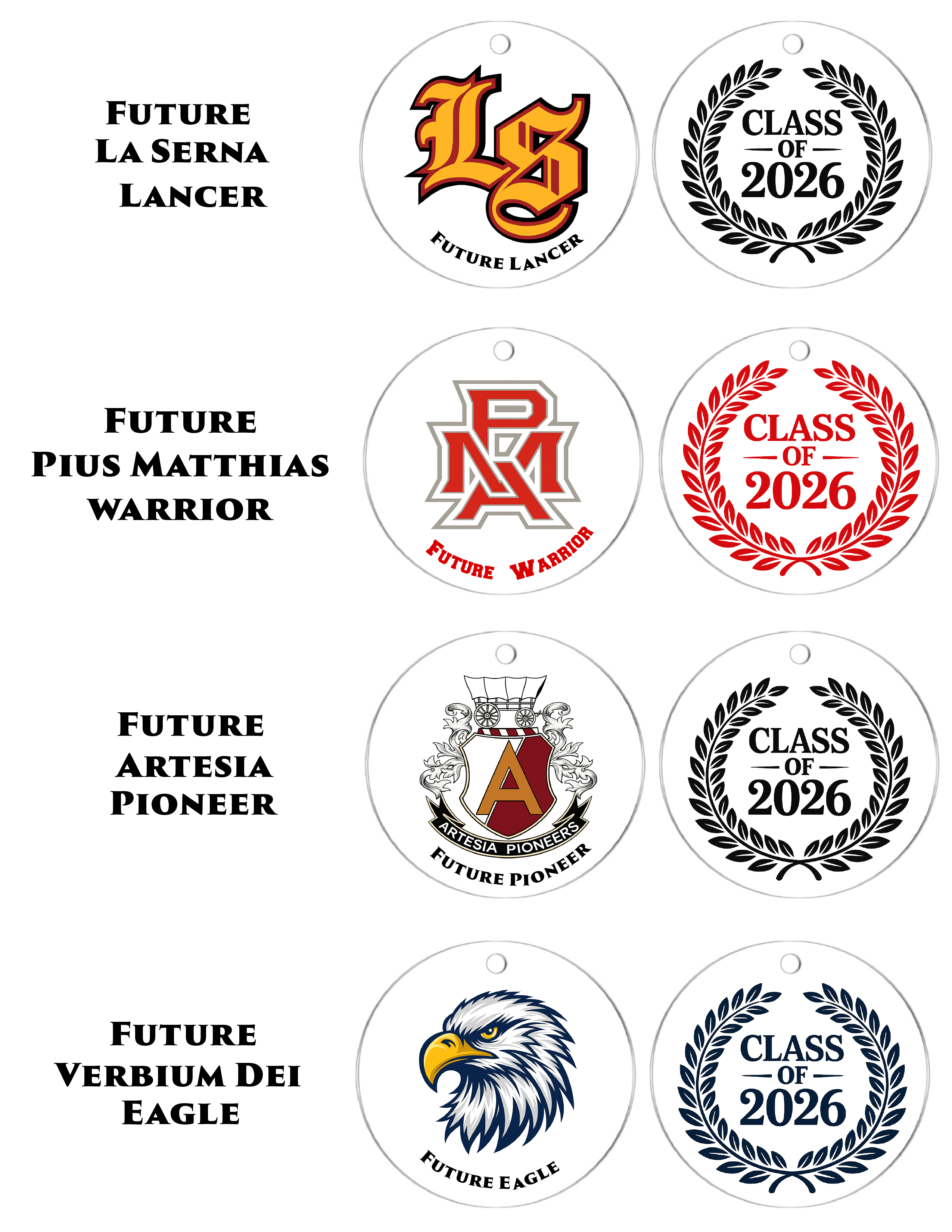 Option F -Custom Laurel Wreath /High School Acrylic Disc Add-On- Graduation ACC