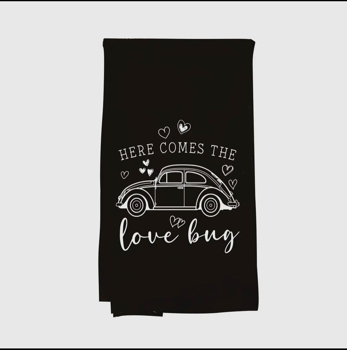 Love Bug Black Tea Towel