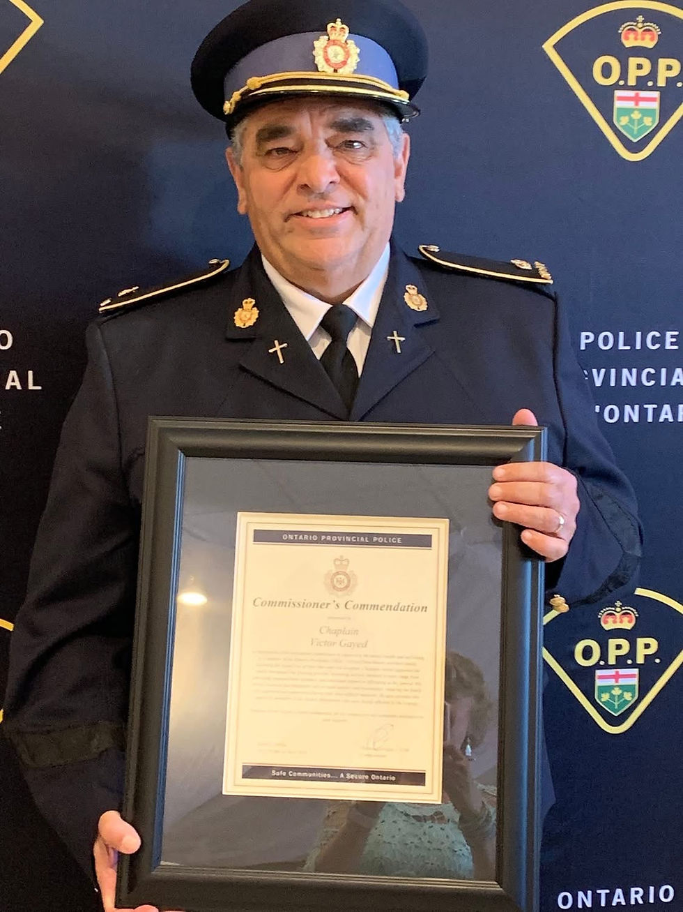 OPP Chaplain Vic Gayed Receives Commissioner's Commendation