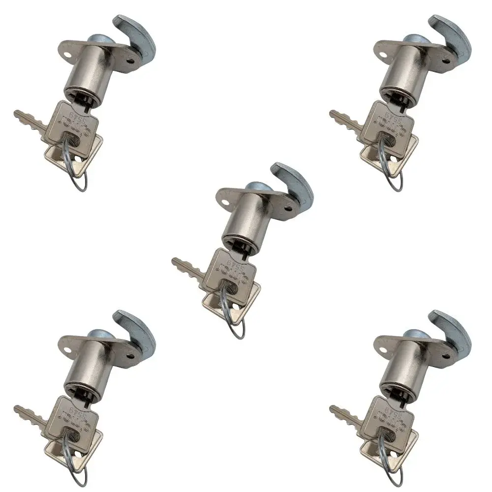 Lot de 5 serrures batteuses à crochet Legallais 5539 NI Flex tubing products 640 sur fond blanc