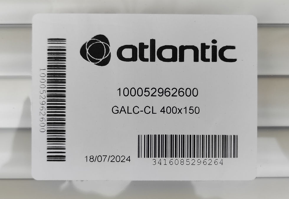 Miniature : Grille de soufflage Atlantic GALC-CL 400x150, Etiquette