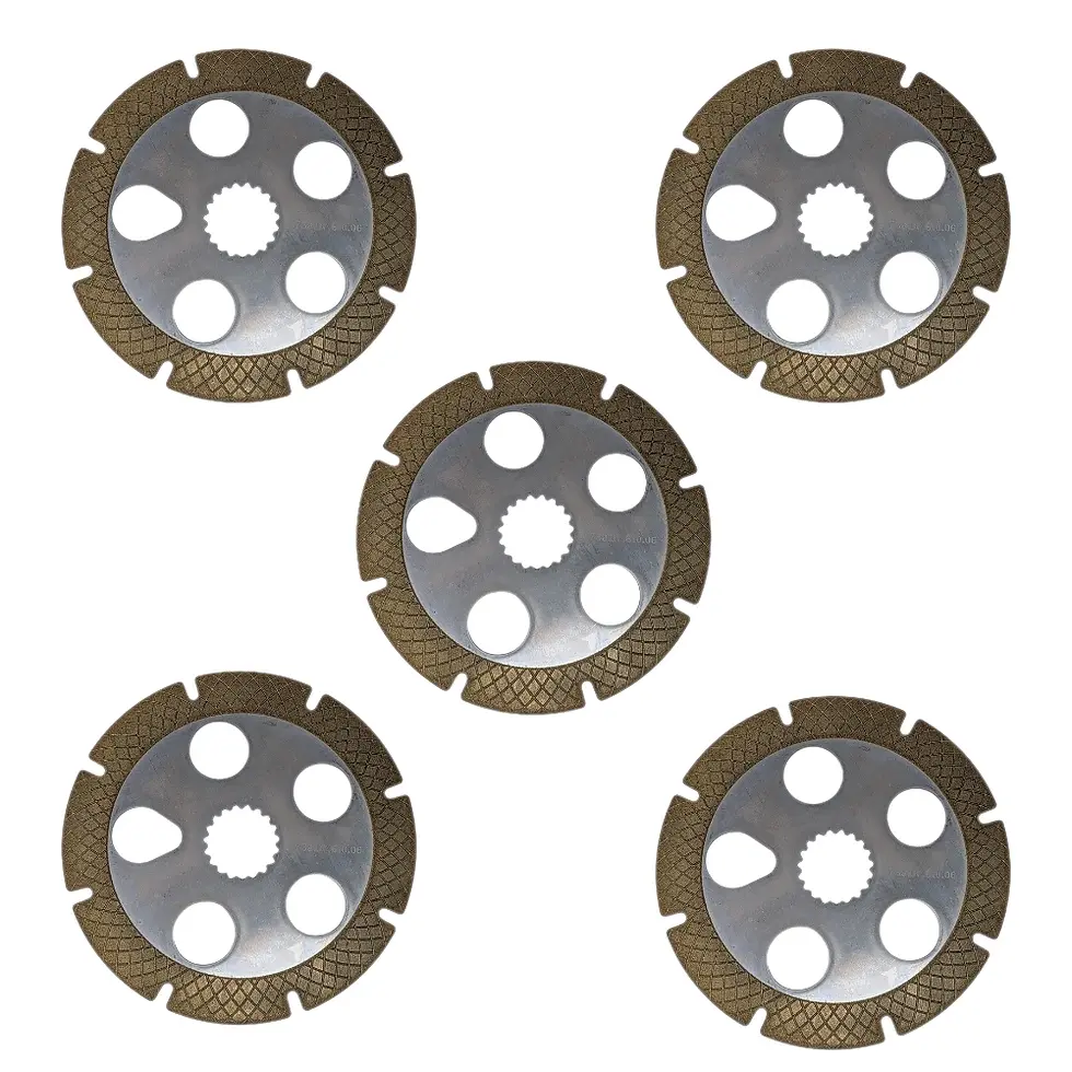 Vue complète sur fond blanc du lot de 5 disques de frein Spicer 738.07.610.06.