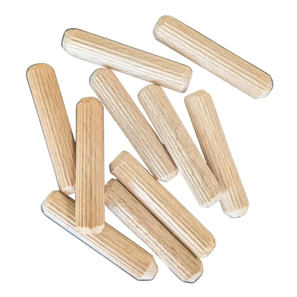 Lot de 10000 tourillons rayés et fraisés Ø8 mm Longueur 40 mm sur fond blanc