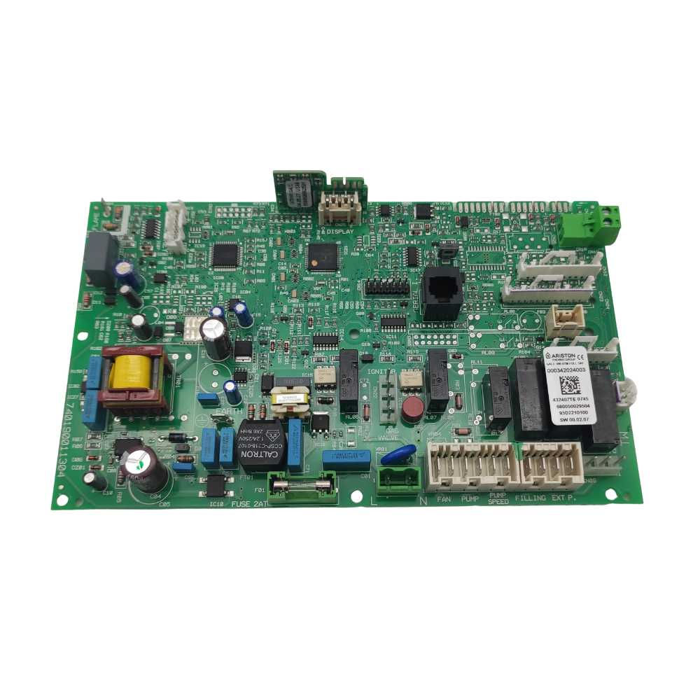 Circuit imprimé Ariston 65109313-05 pour chaudières Chaffoteaux sur fond blanc