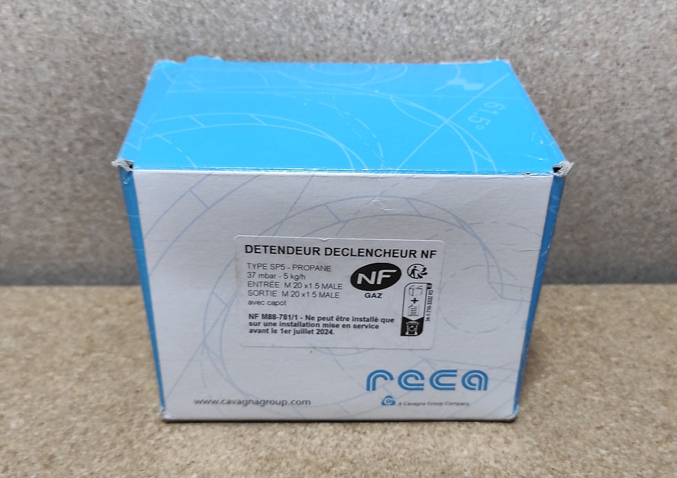 Miniature : carton d'emballage du Détendeur déclencheur propane Reca 5kg/h 37mbar classe 2 type SP5