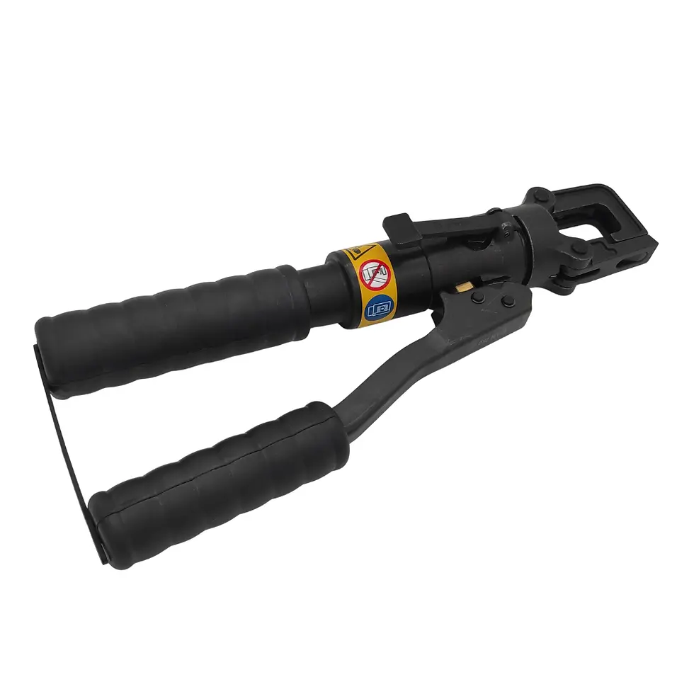 Vue d'ensemble sur fond blanc de la presse hydraulique manuelle Cembre HT45-E jusqu'à 150mm²