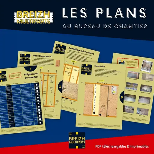 Mock-Up du post sur la construction d'un bureau de chantier