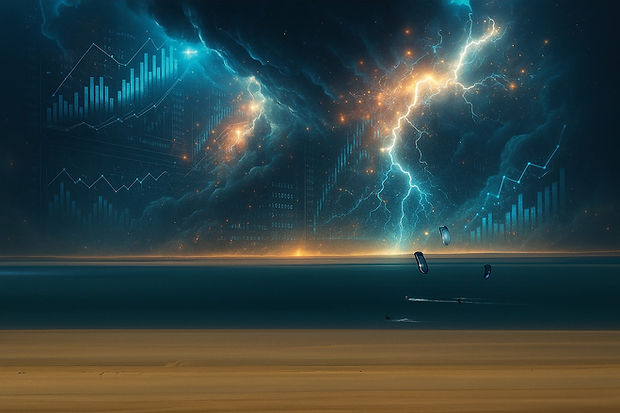 Futuristic Storm Over Ocean