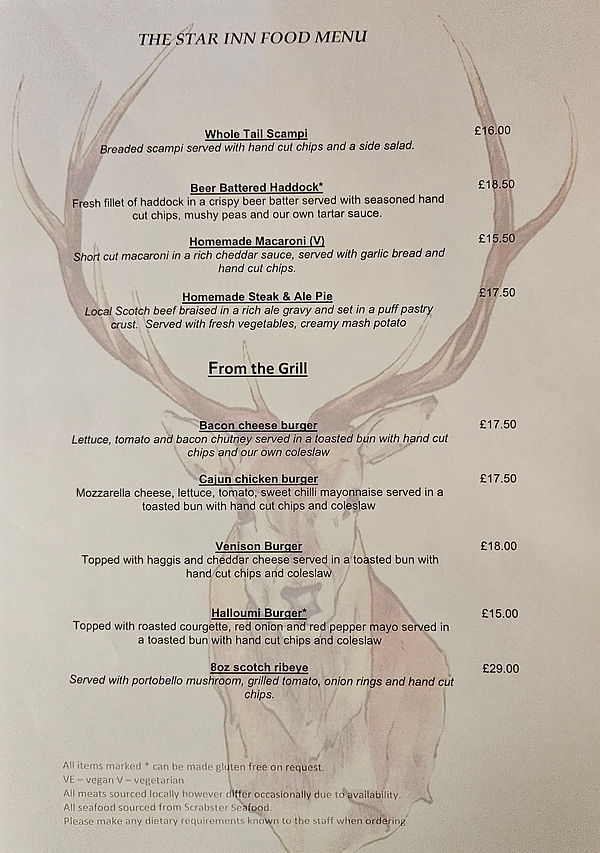Menu | The Star Inn