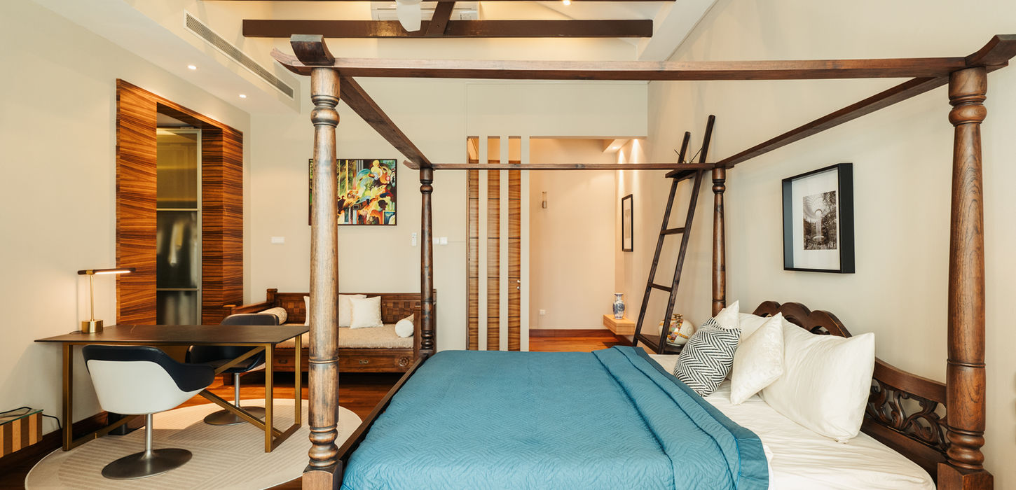 The room features art work and custom made balinese clothes rack