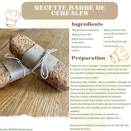 Des barres de céréales gourmandes 
