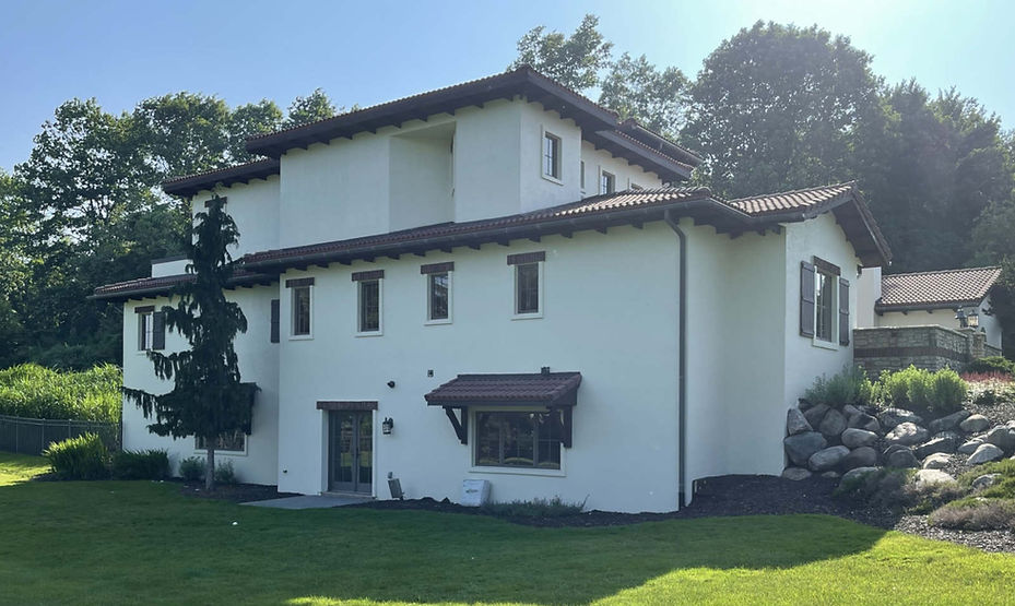 Luxury lakeshore home exterior before painting in Grand Haven MI