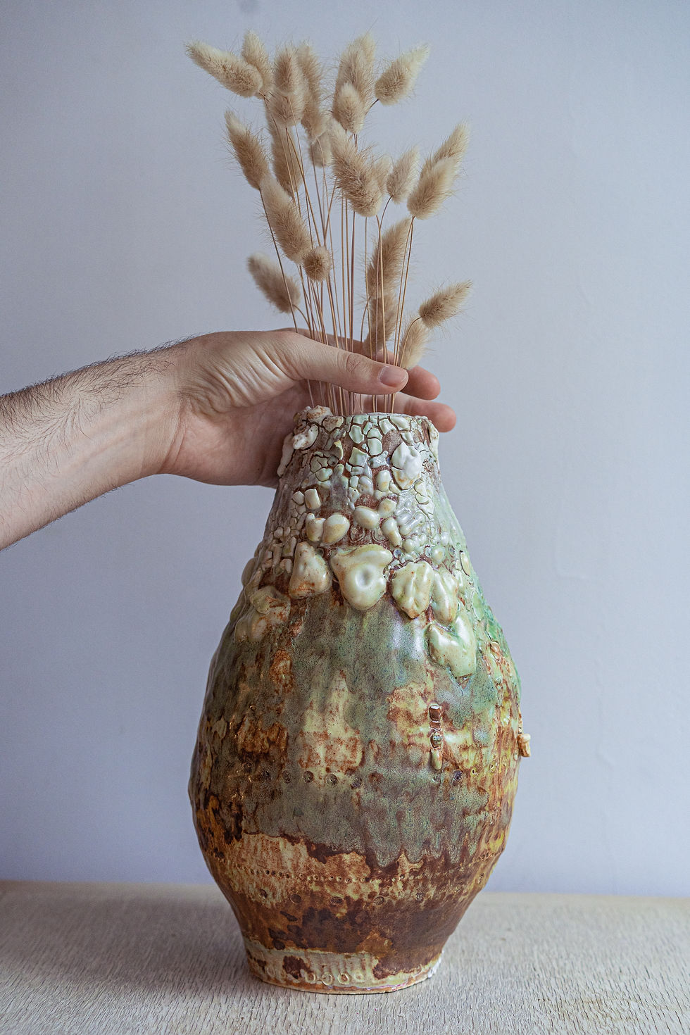 Thumbnail: Crackled Green Earth Vase