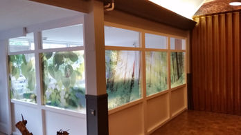 Transparantie glasfolie met print