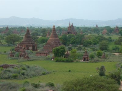 Stupas can be seen for miles from the top of Shwesandaw Pagoda