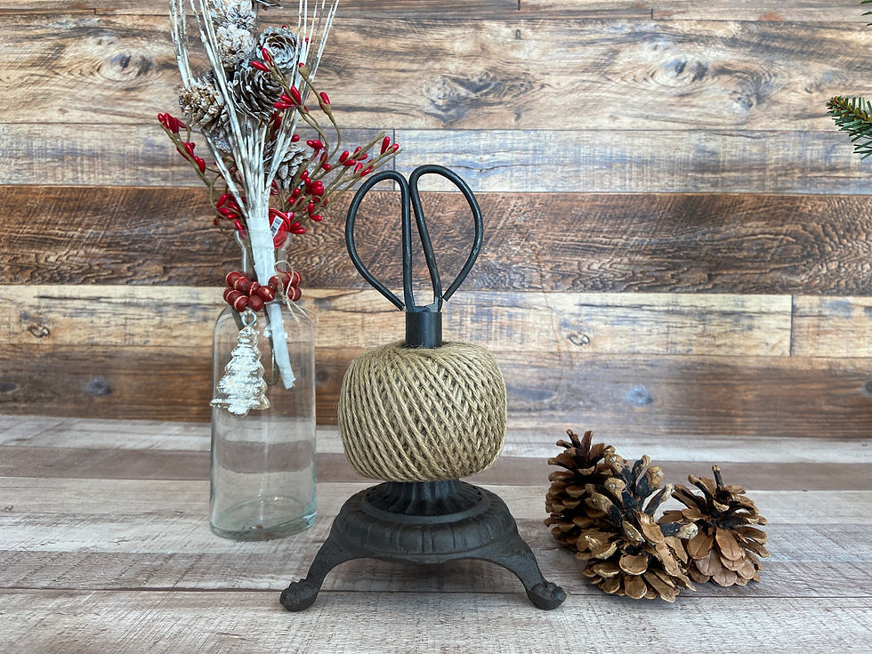 Thumbnail: Rustic Cast Iron Twine Holder with Scissors