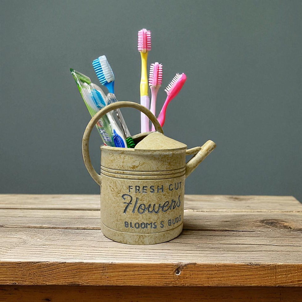 Thumbnail: Garden Watering Can Toothbrush Holder | Resin Bathroom Organizer
