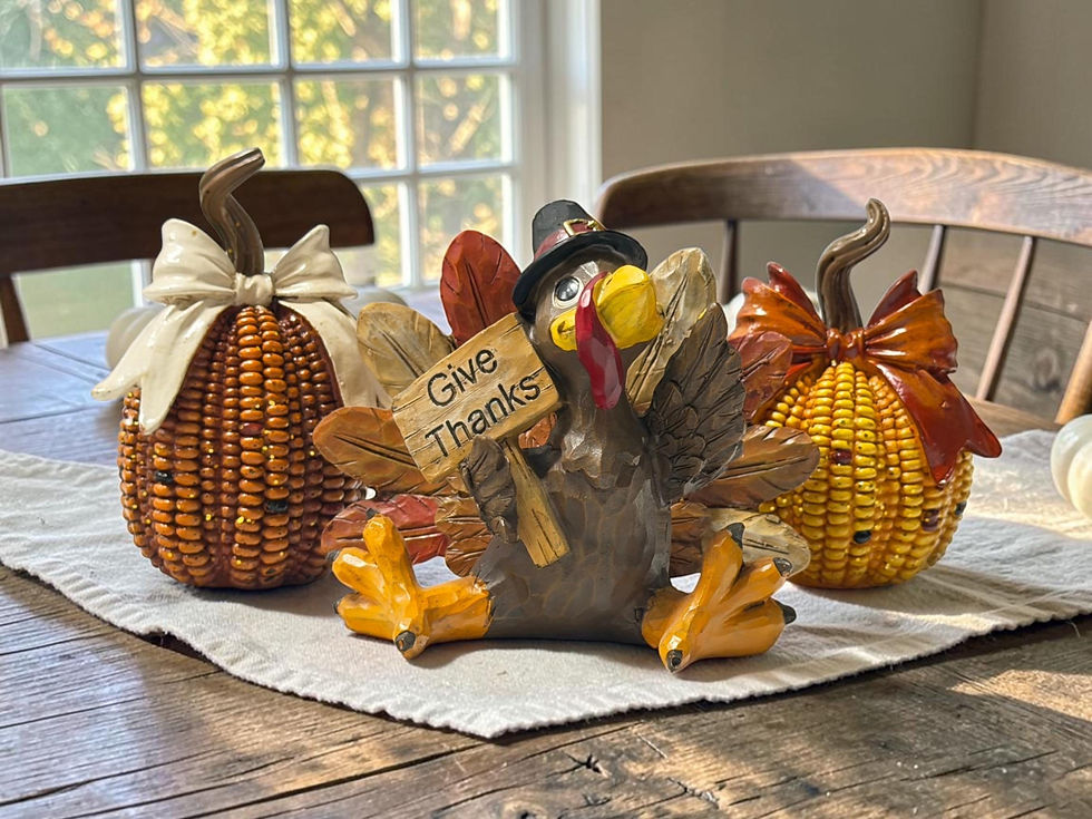 Thumbnail: Resin Harvest Turkey Figurine, Thanksgiving Decor, Choose Style or Set of 2