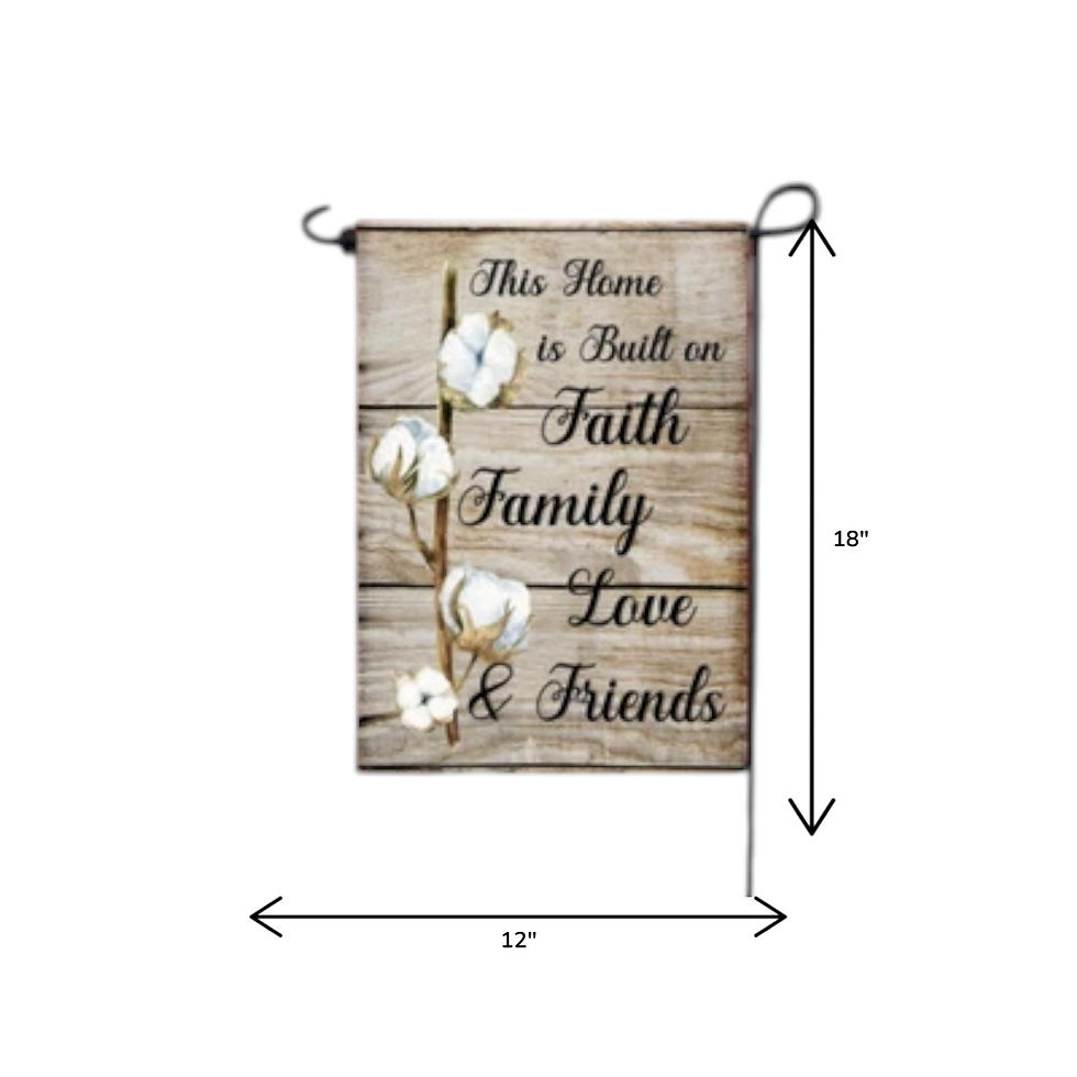 Thumbnail: Faith Family Love & Friends Garden Flag | Cotton Stem Farmhouse Yard Decor