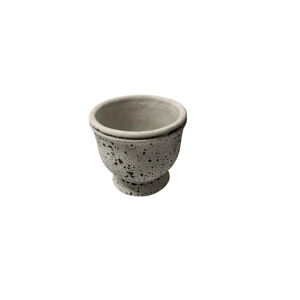 Thumbnail: Speckled Cement Urn Planter | Distressed Pedestal Pot | Farmhouse Indoor Outdoor